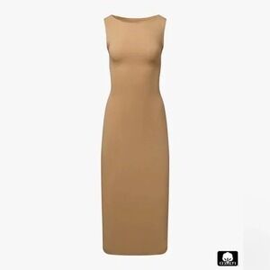 Weworewhat NEW Women's Boatneck Flutter Muscle Tank Midi Dress Brown Size Medium